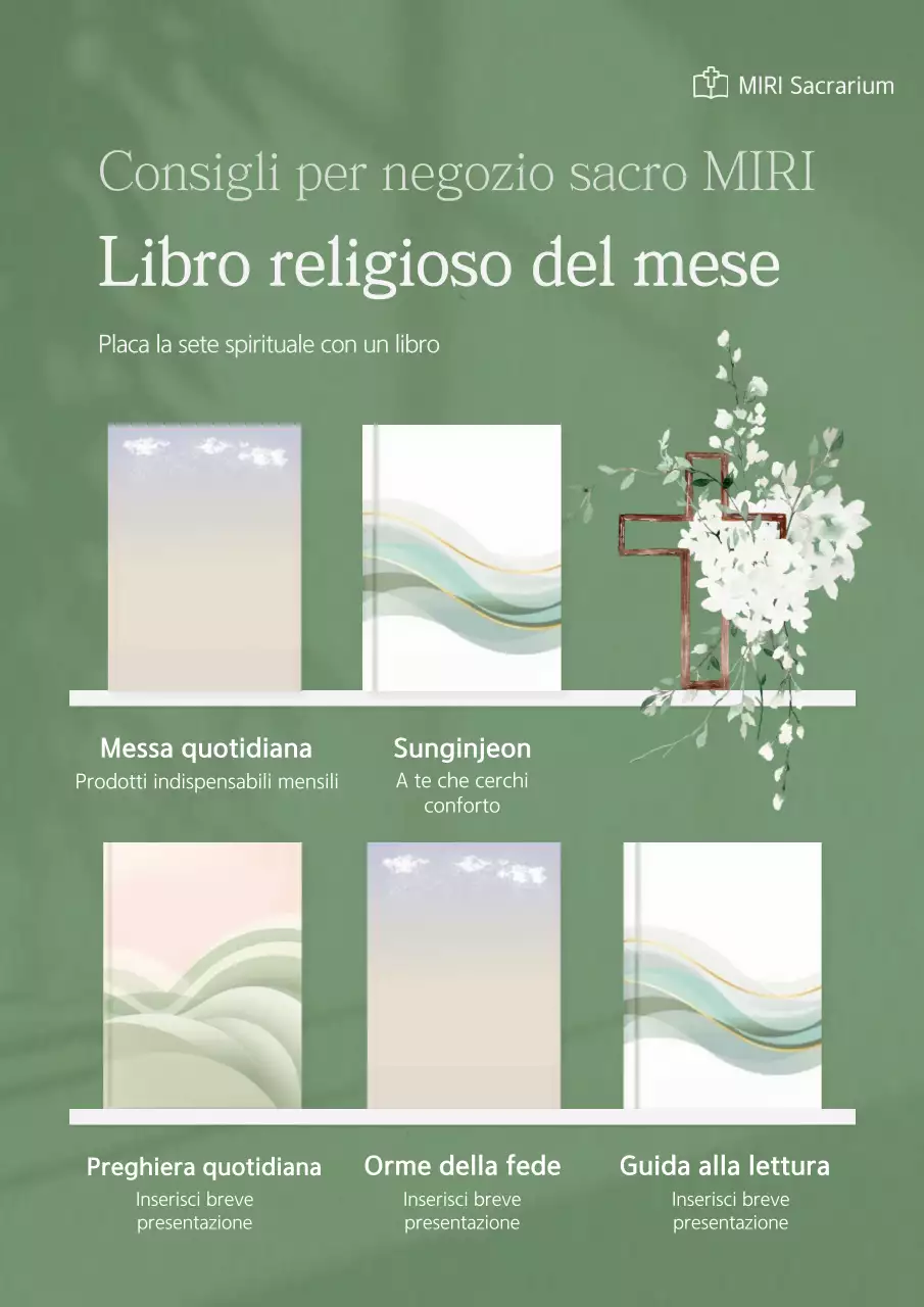 Promozione del libro religioso minimalista verde