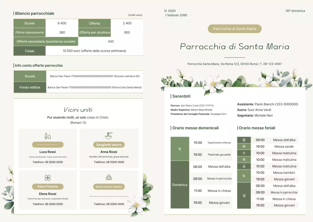 Bollettino cattolico semplice beige