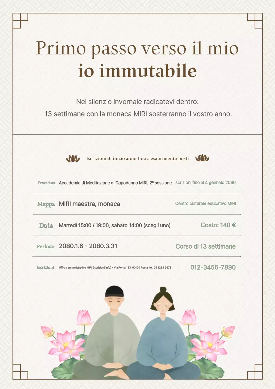 Lezioni guidate di meditazione buddista tradizionale a Beige