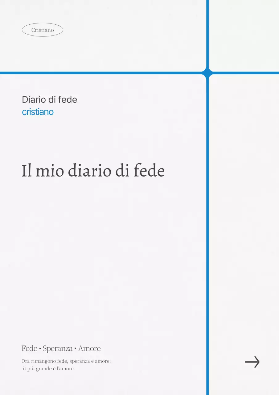 Diario della fede minimalista blu cielo