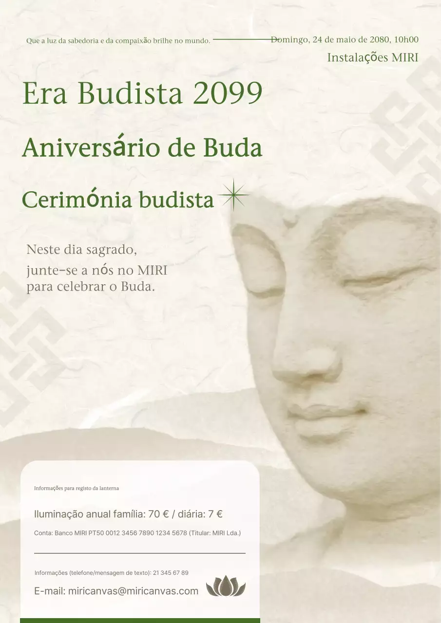 Guia para eventos budistas tradicionais em tons de bege
