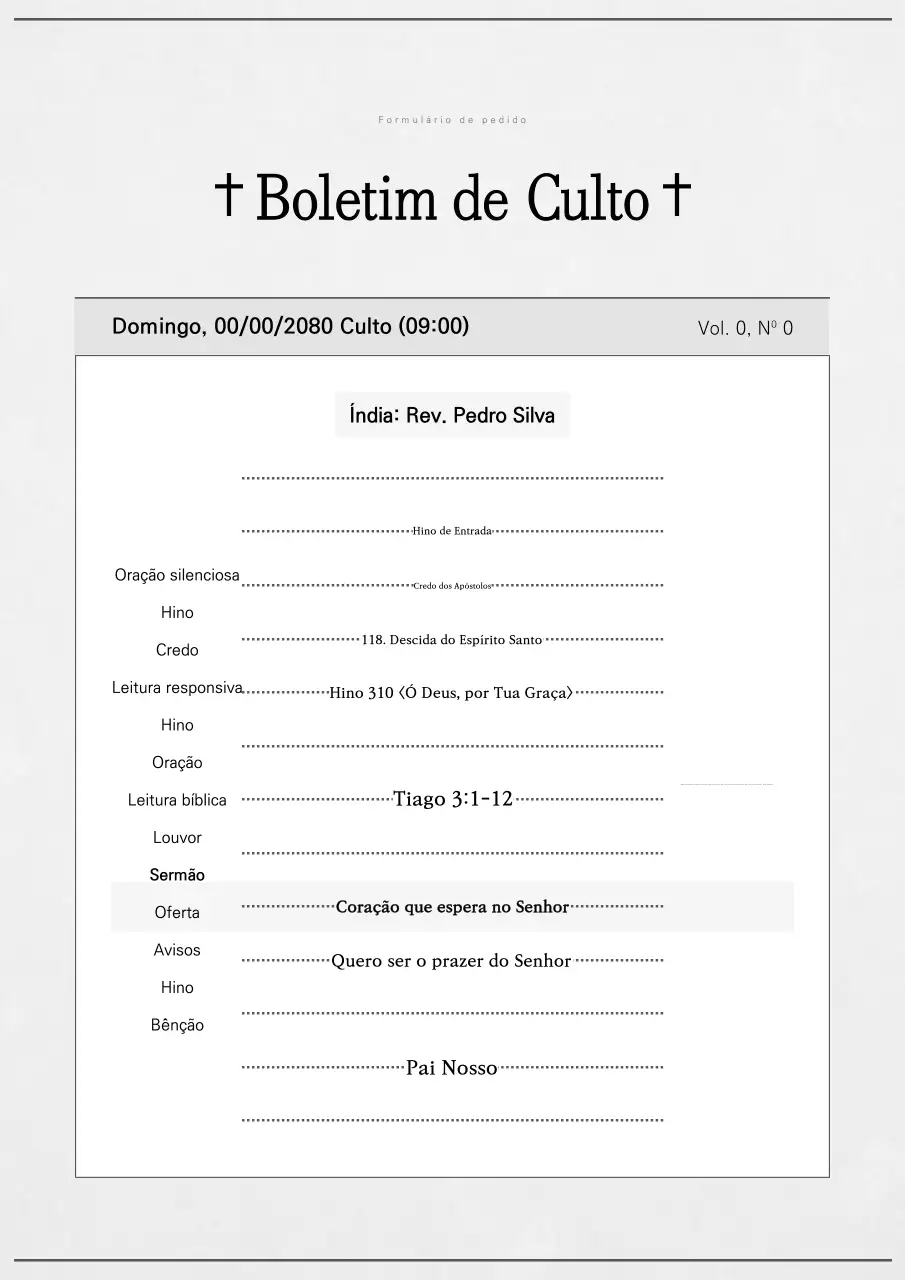 Guia simples de adoração em preto e branco