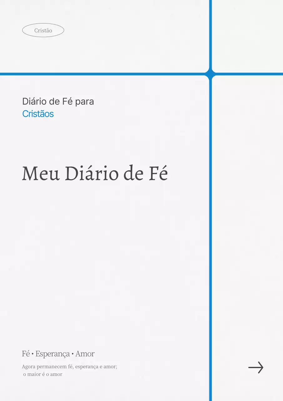 Diário de fé minimalista azul celeste