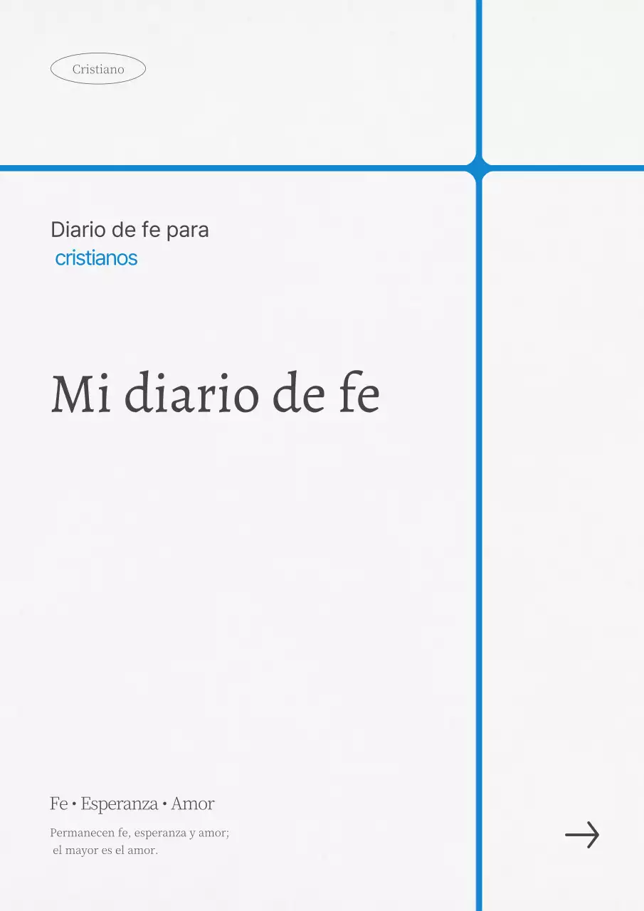 Diario de fe minimalista azul cielo