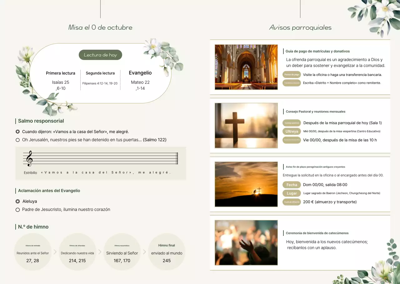 Boletín Católico Sencillo Beige