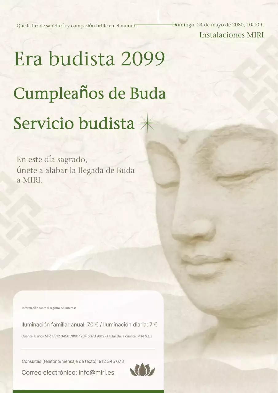 Guía de eventos budistas tradicionales en Beige