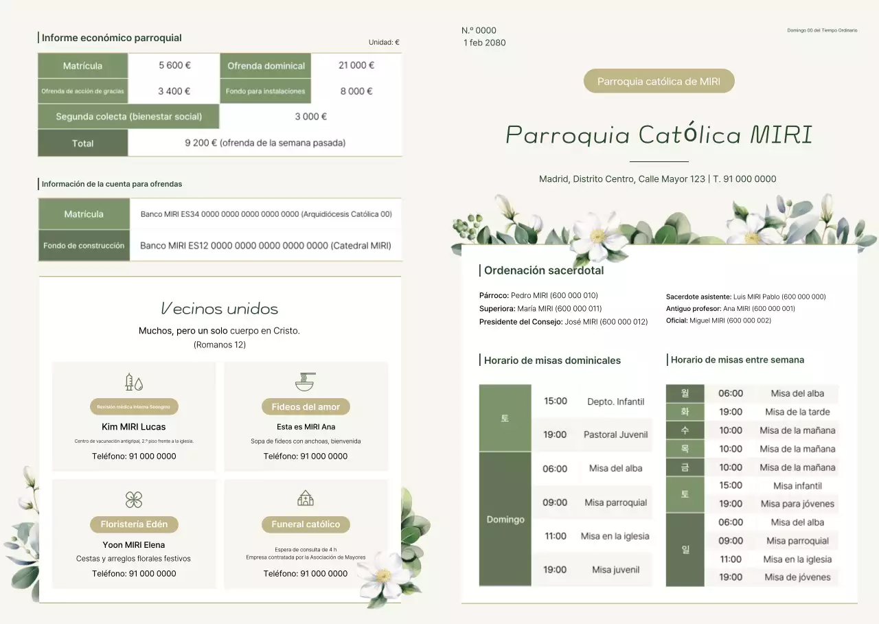 Boletín Católico Sencillo Beige