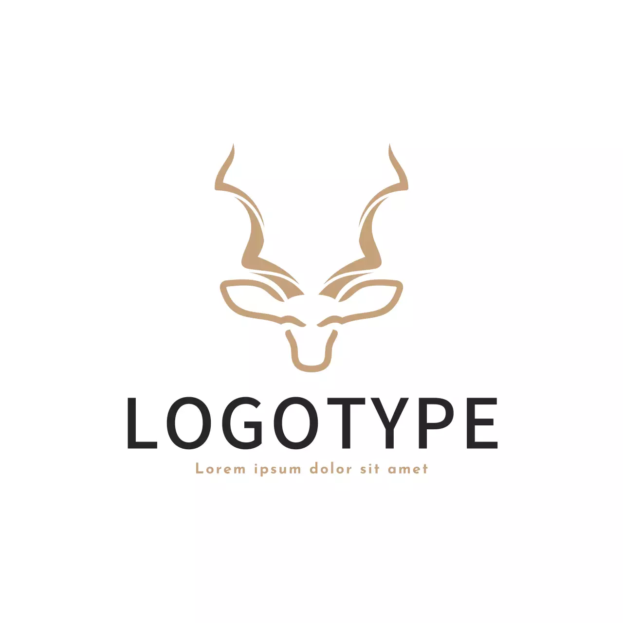 Đầu linh dương Kudu màu be tối giản dành cho nhận diện thương hiệu.