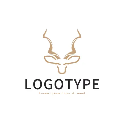 Cabeça de Kudu minimalista bege para identidade visual da marca