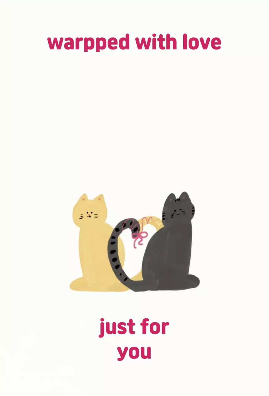 핑크 아기자기한 고양이 두마리