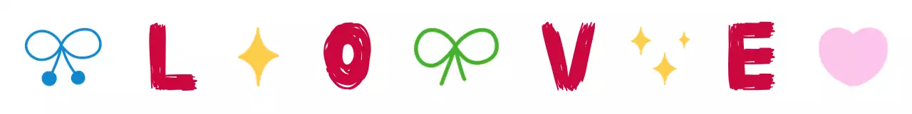 흰색 알록달록 심플한 러브 선물용