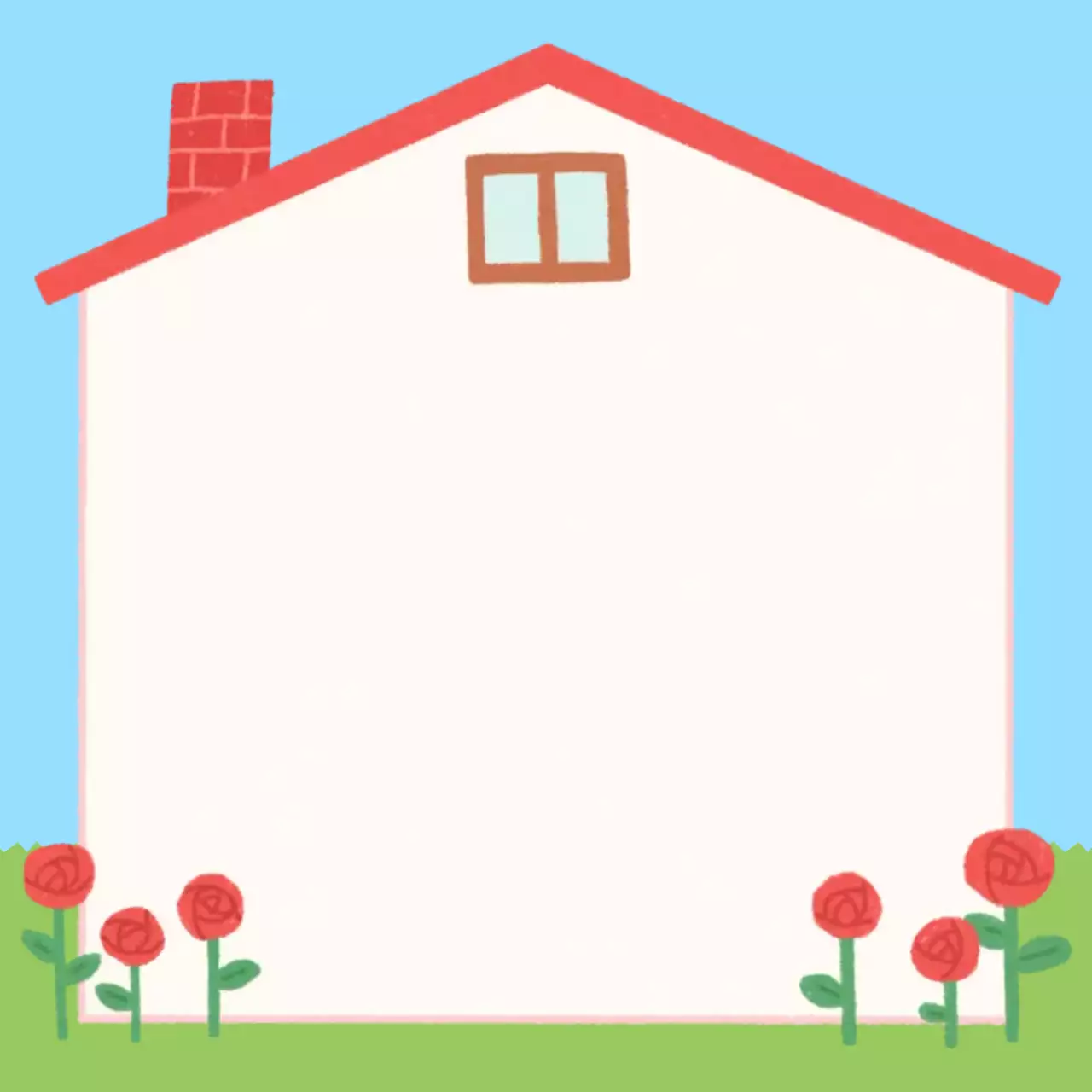 하늘색 아기자기한 집 일러스트