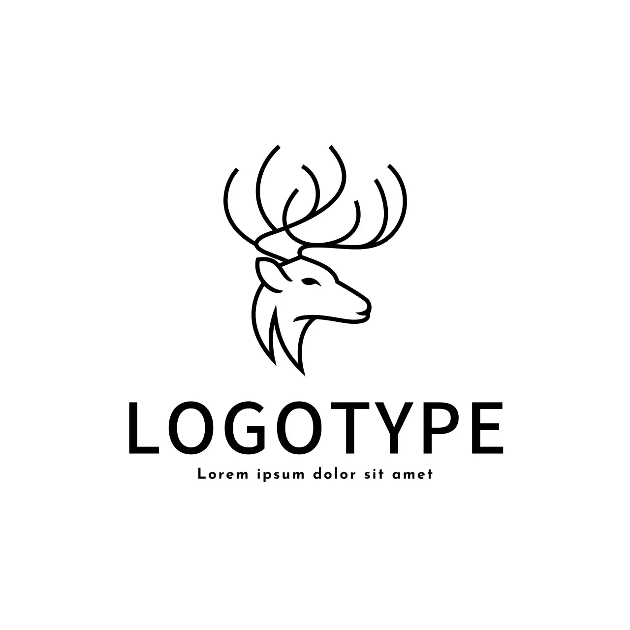 black minimalist deer for brand identity