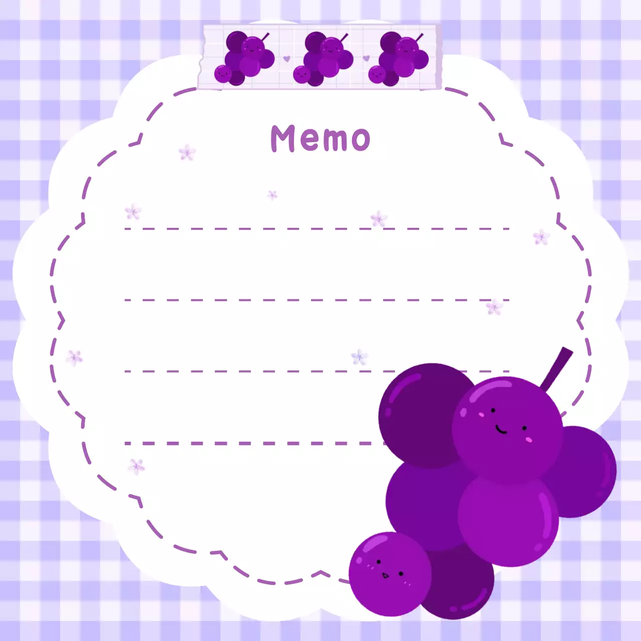 연보라색의 아기자기한 과일포도 플래너