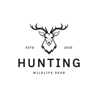 black minimalist deer for brand identity