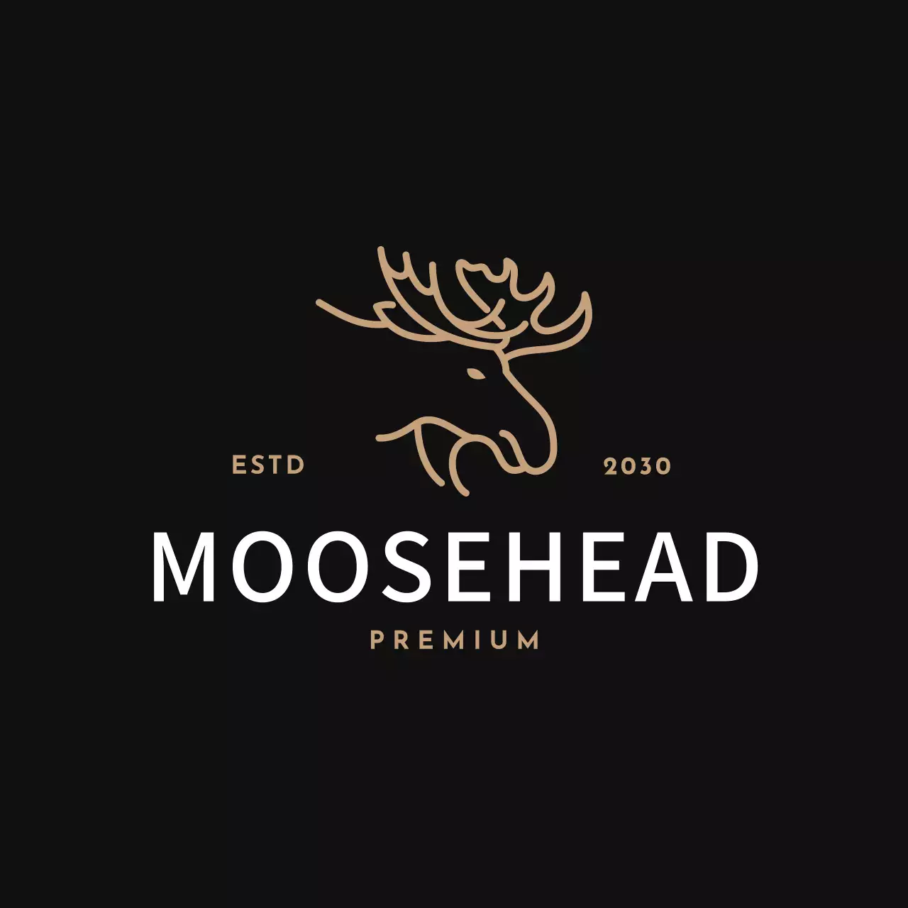 Hình đầu nai sừng tấm đen đơn giản dùng cho nhận diện thương hiệu.