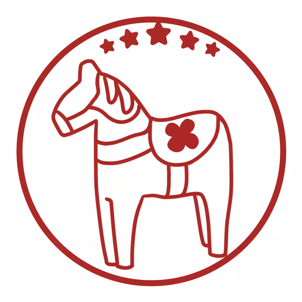 빨강 심플 행운 말 상징