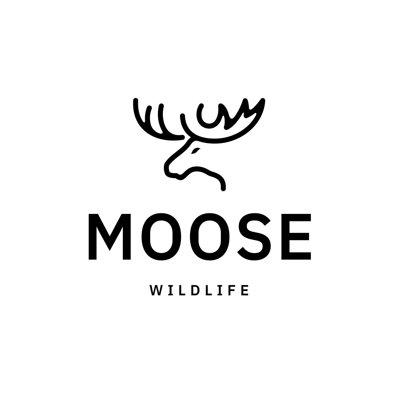 Hình đầu nai sừng tấm đen đơn giản dùng cho nhận diện thương hiệu.