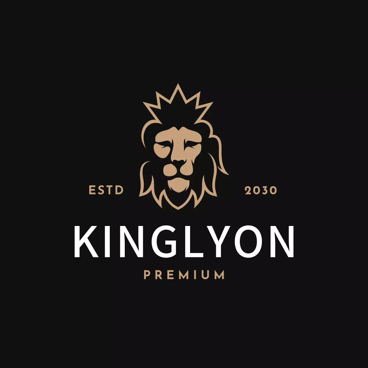 브랜드 아이덴티티를 위한 검은색 모던 사자 머리