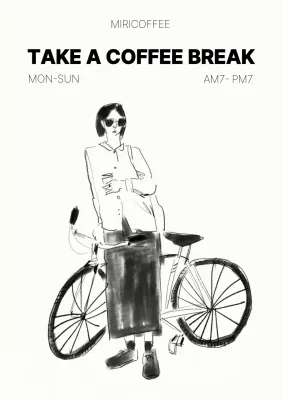 흑백 미니멀 커피 광고