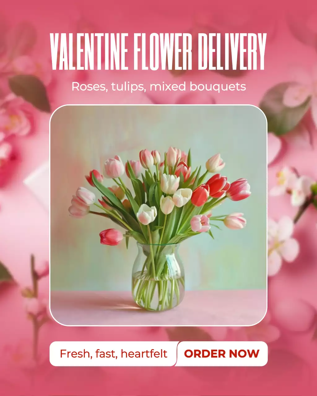 핑크 모던 발렌타인데이 광고