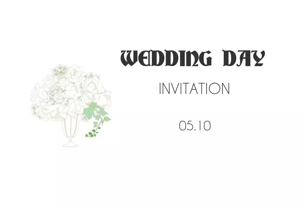 흰색 클래식 결혼 초대