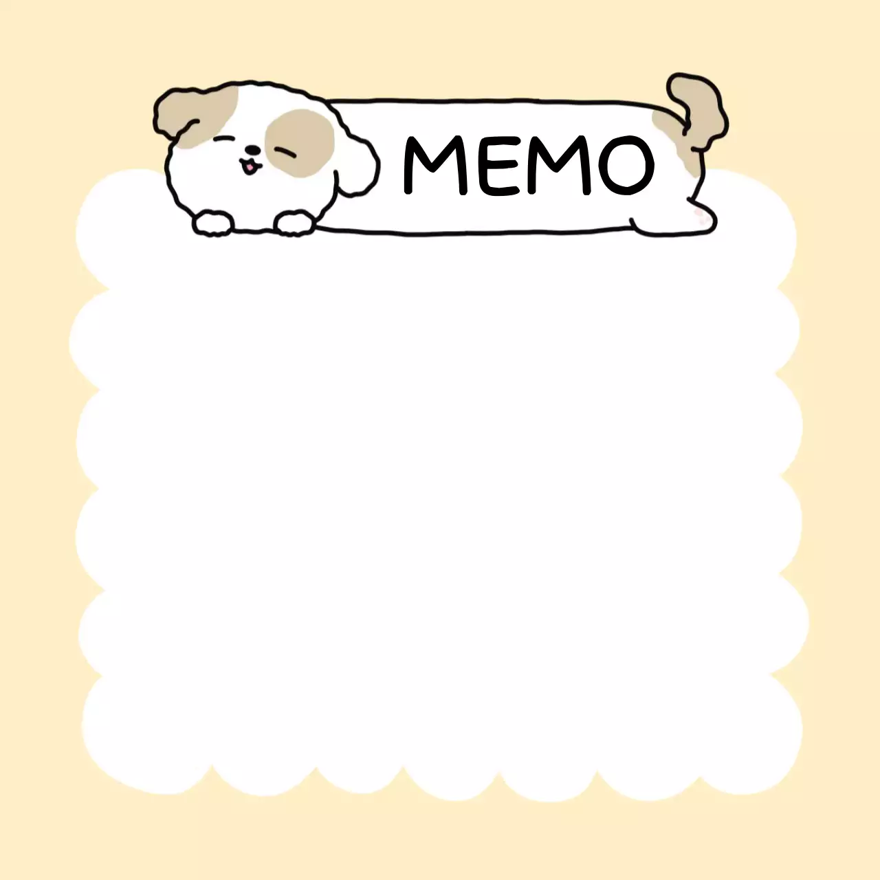 노란색 아기자기한 강아지 일정 관리