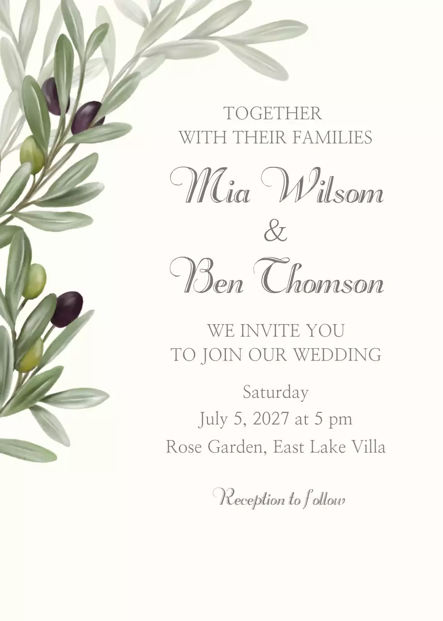 Khung ảnh cây ô liu màu xanh lá cây nhạt