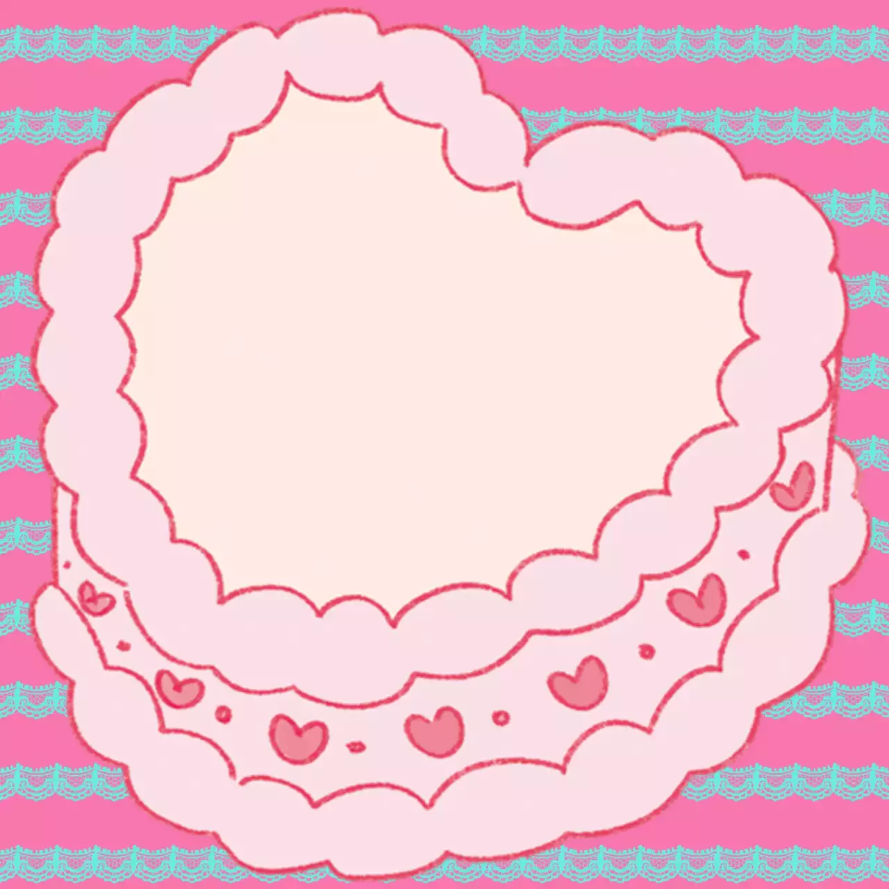 핑크 아기자기한 케이크 일러스트