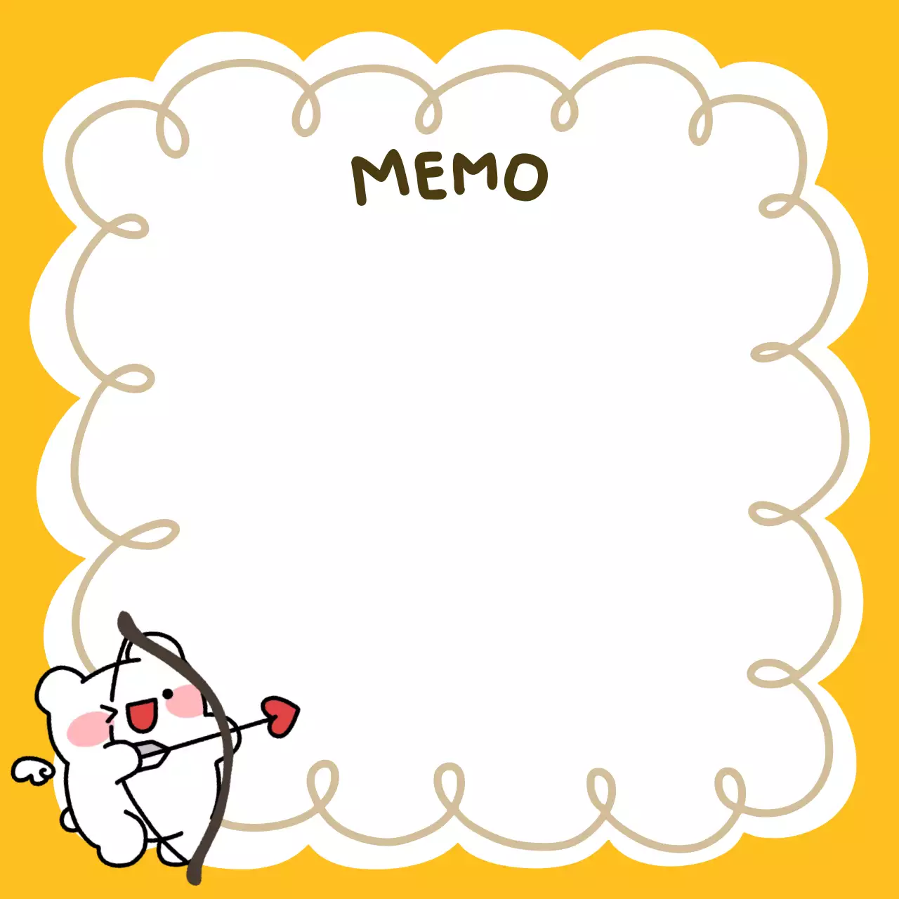 노랑 아기자기한 곰돌이 문구