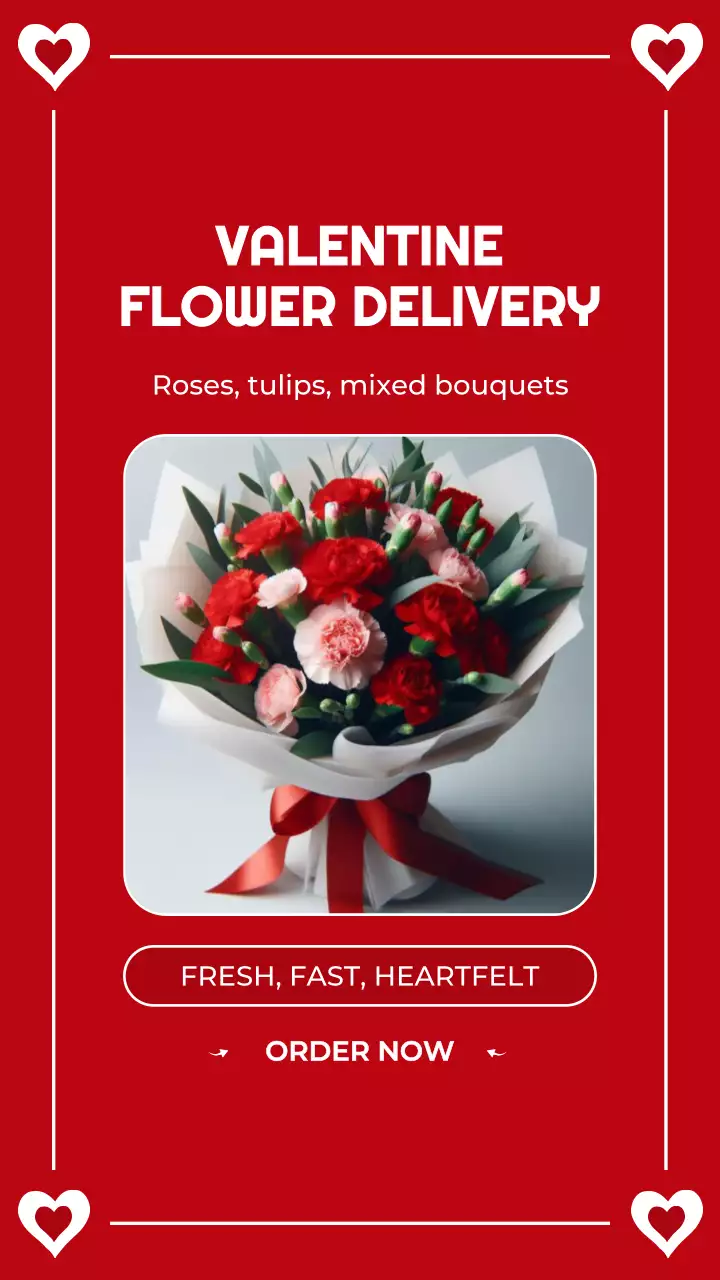 빨강 모던 발렌타인데이 광고