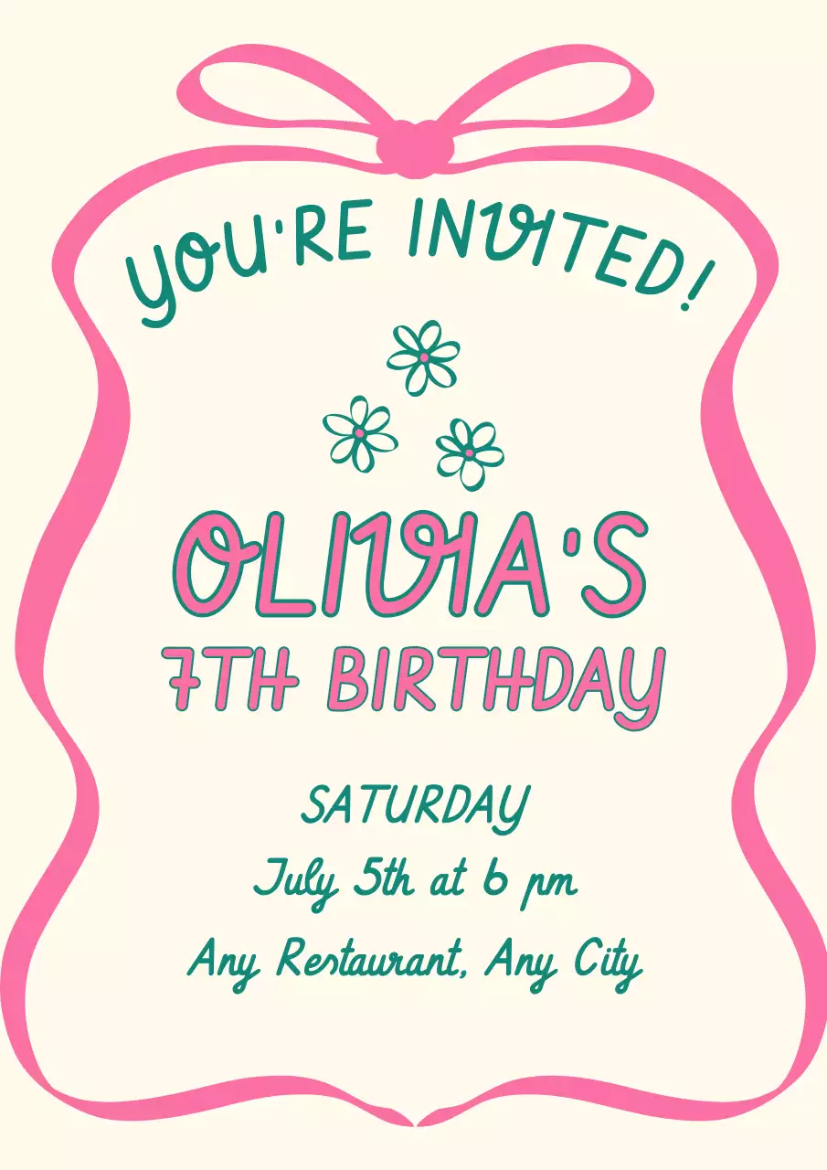 Pink Playful Kids Birthday