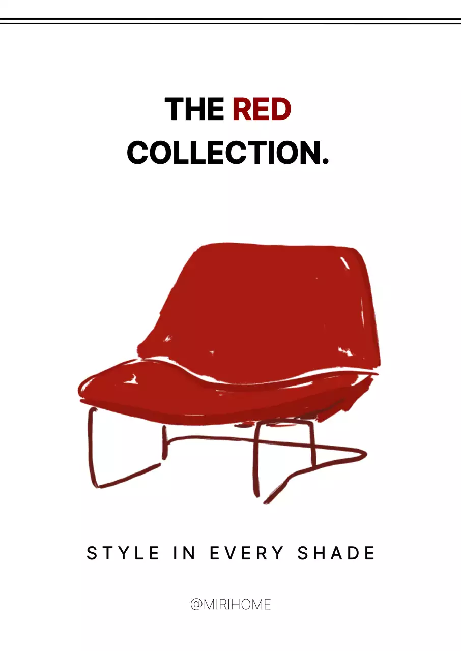 빨강 모던 가구 광고