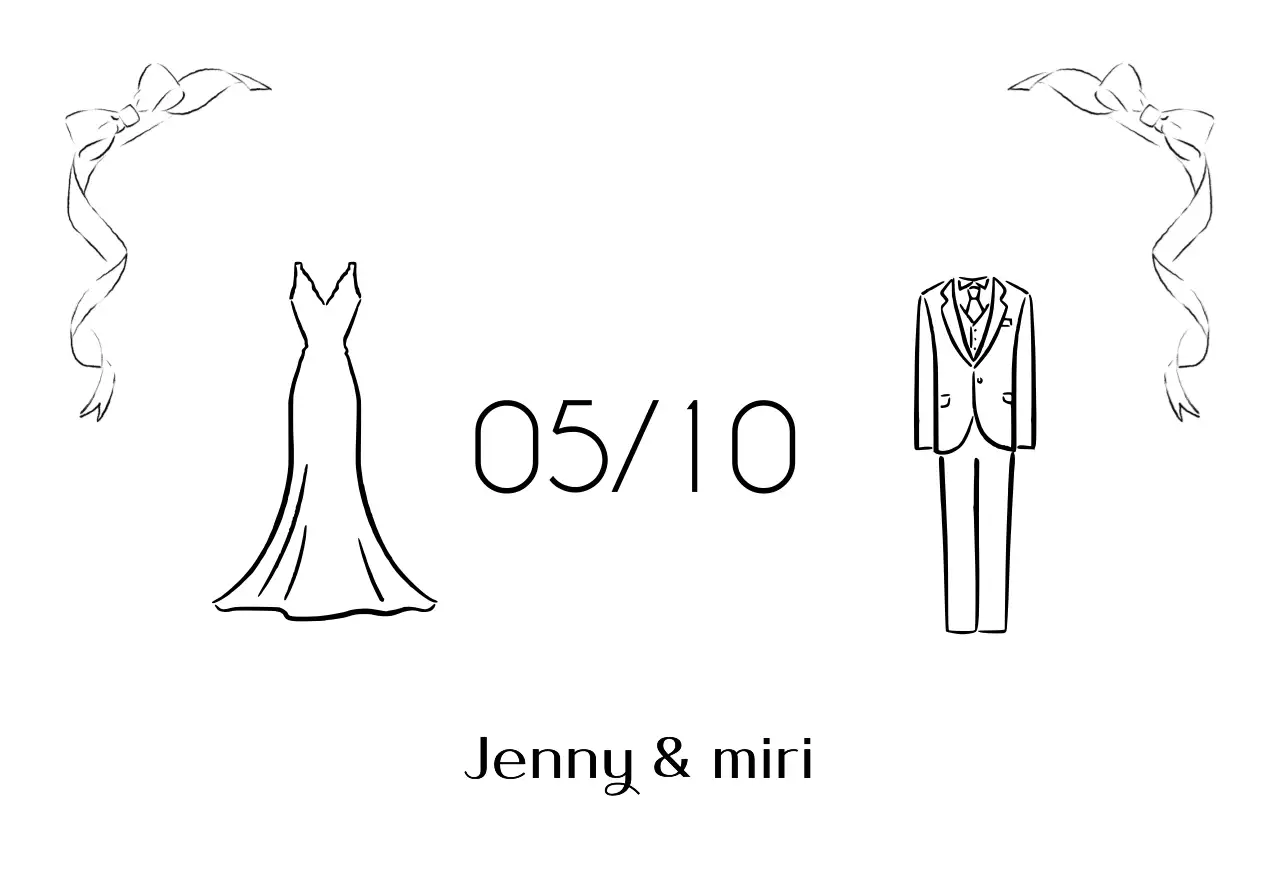 검정 심플 결혼식 축하