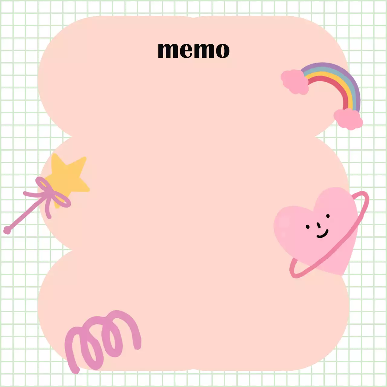 핑크 아기자기한 엽서