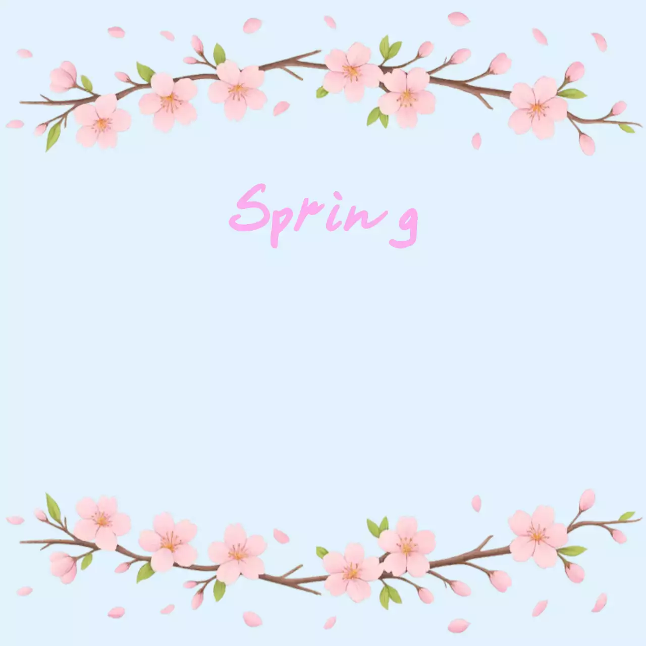 하늘색 심플 봄 문구