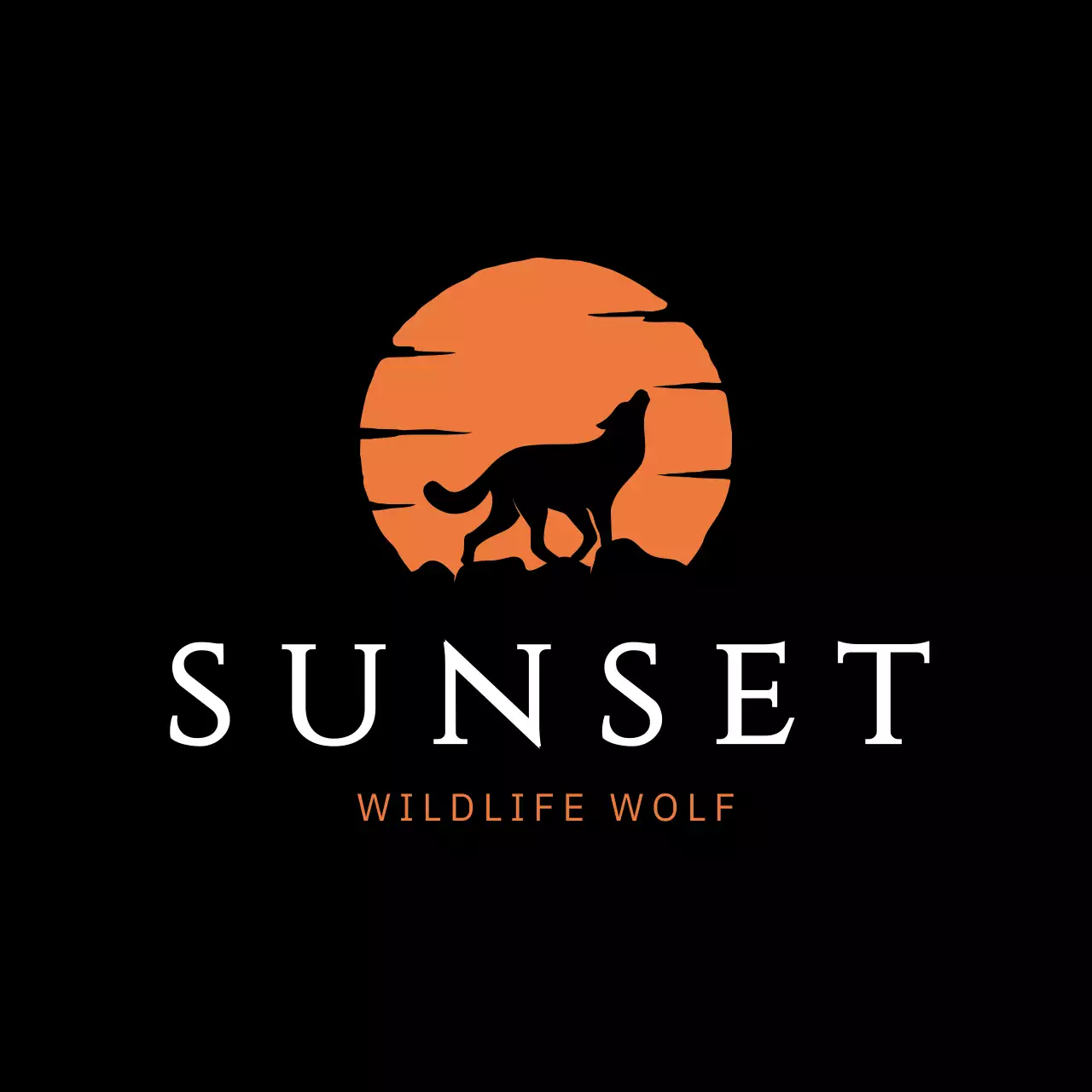 hình ảnh sói hoang dã tối giản màu cam cho nhận diện thương hiệu