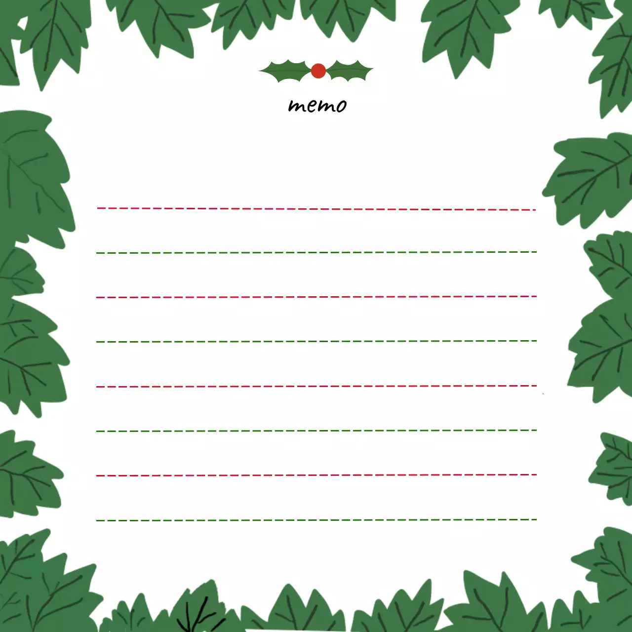 초록 심플 잎사귀 문구