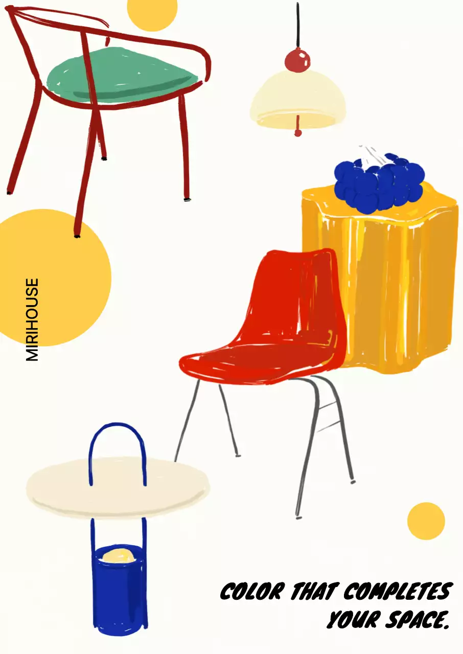 컬러 가구 및 소품 광고