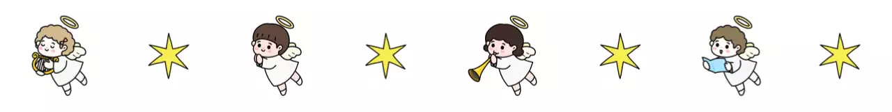 흰색 아기자기한 아기천사 선물 포장용