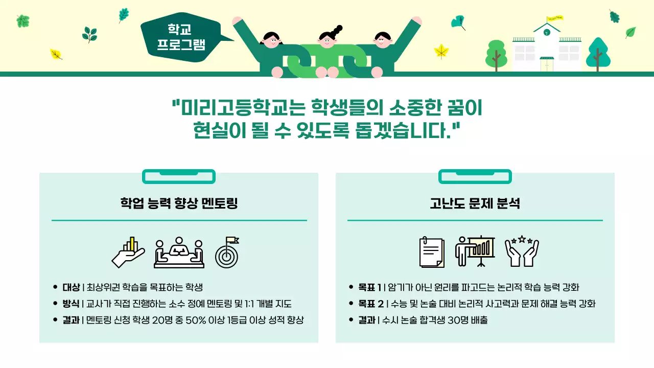 그린 심플 교육 입학 설명회