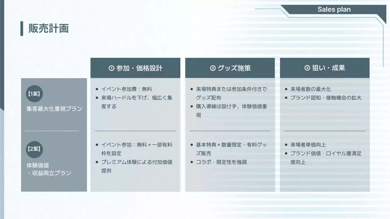青 モダン イベント 企画書