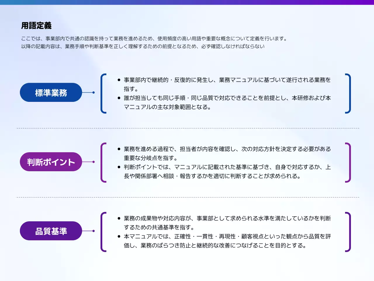 青 モダン ガイドライン テンプレート