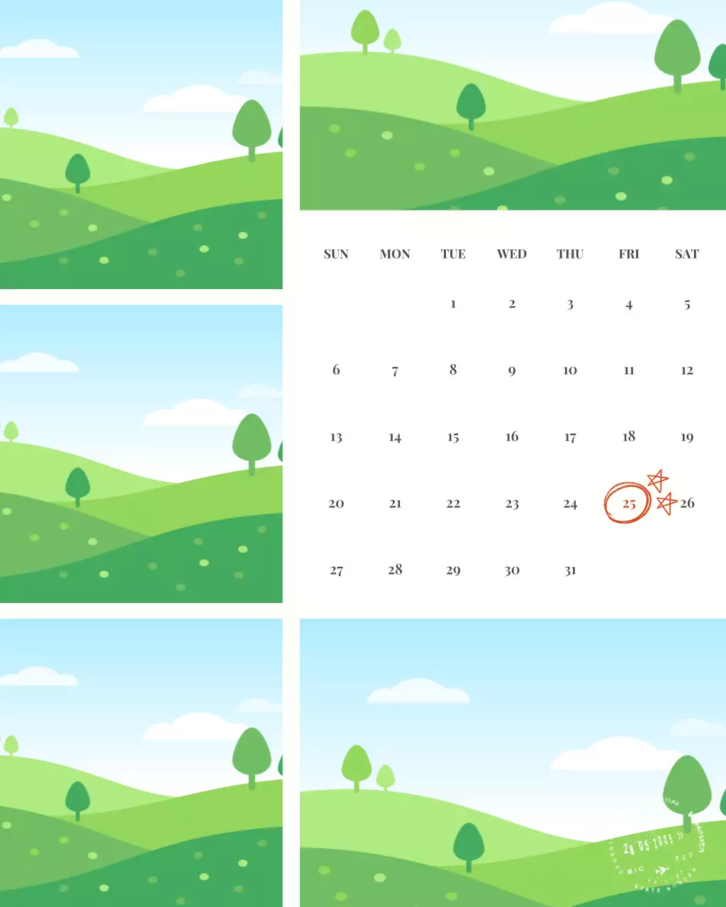 Kalender Perjalanan Minimalis