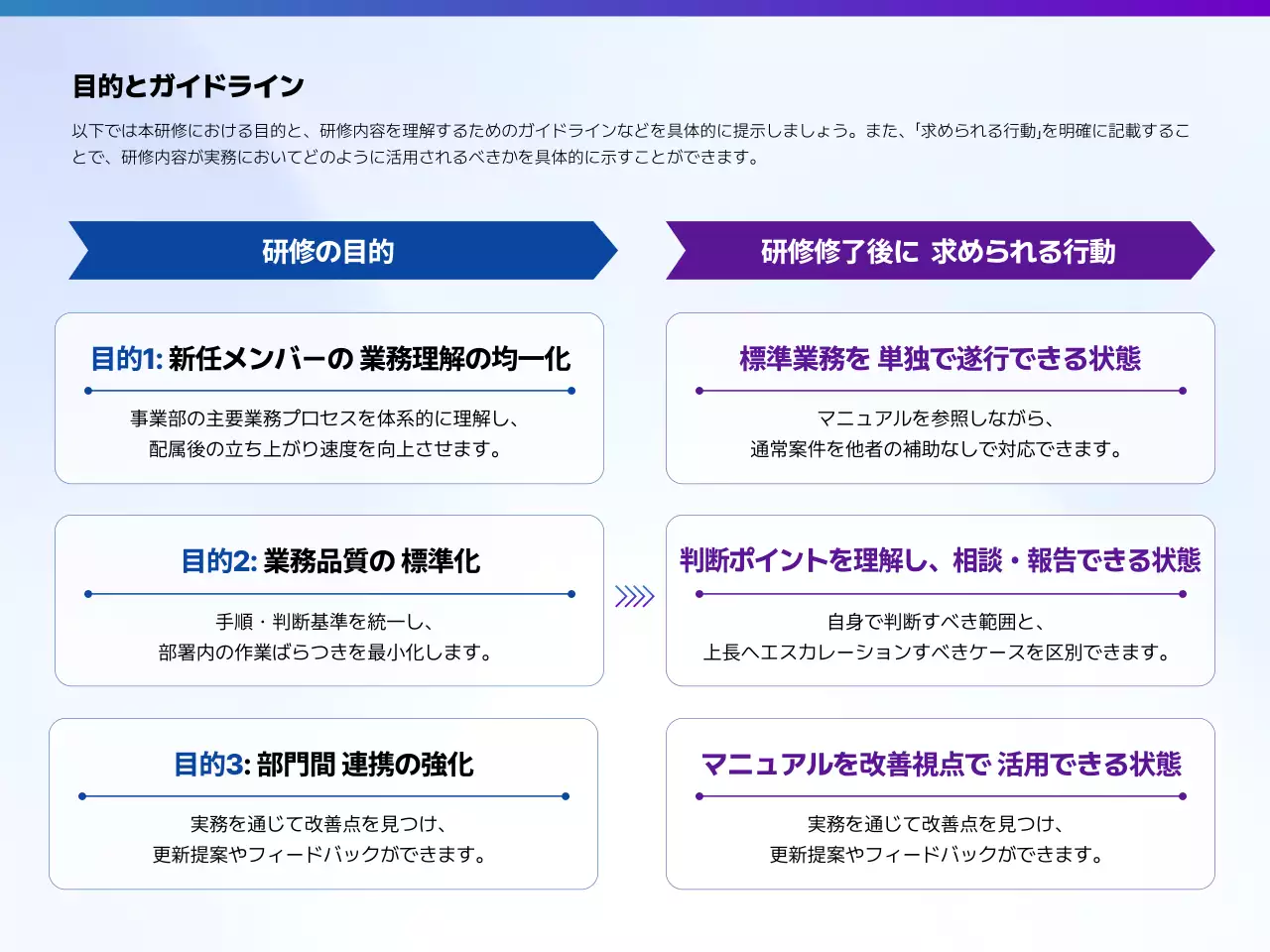 青 モダン ガイドライン テンプレート