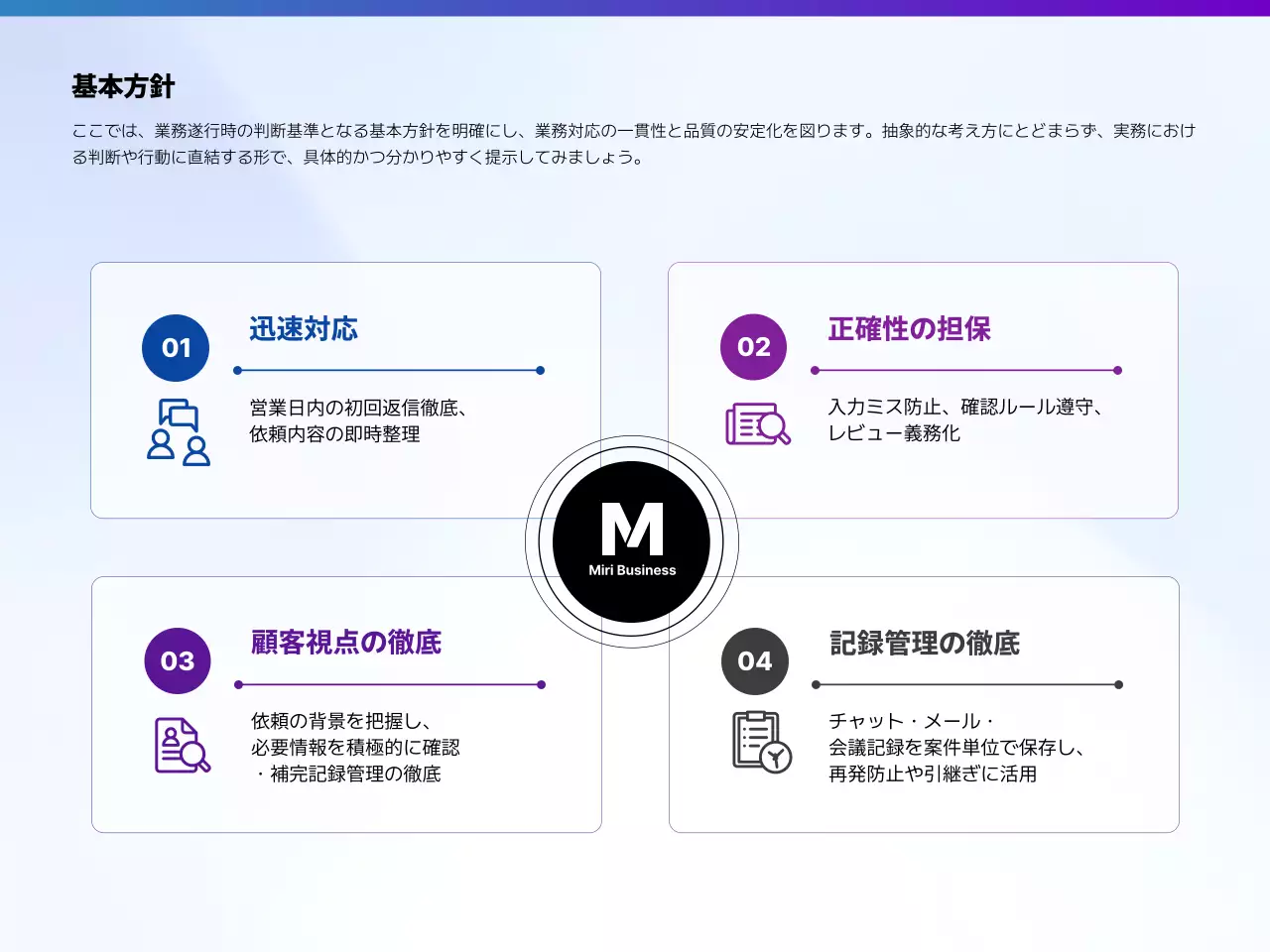 青 モダン ガイドライン テンプレート