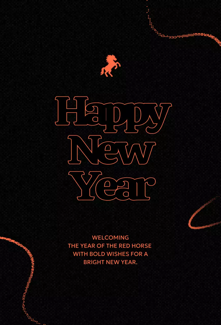 검정 심플 새해 엽서