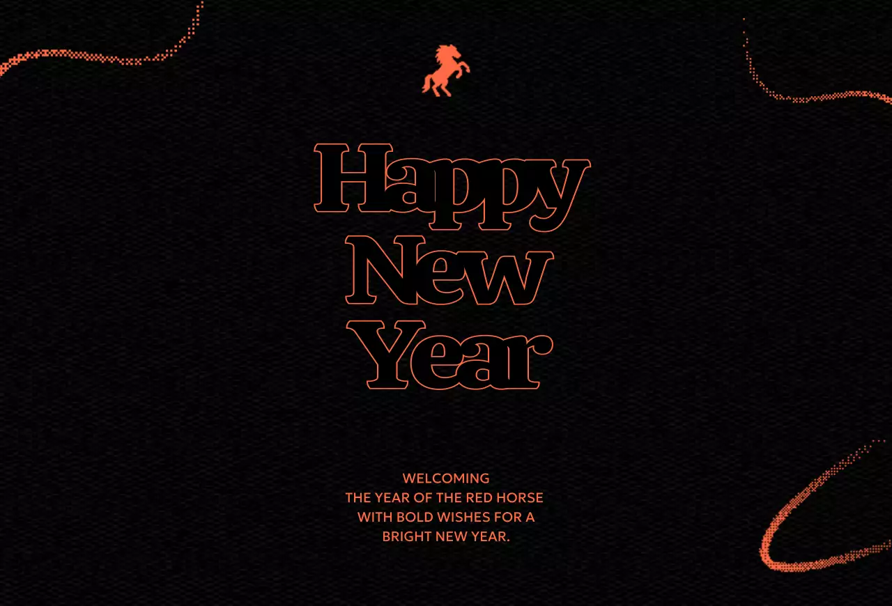 검정 심플 새해 엽서