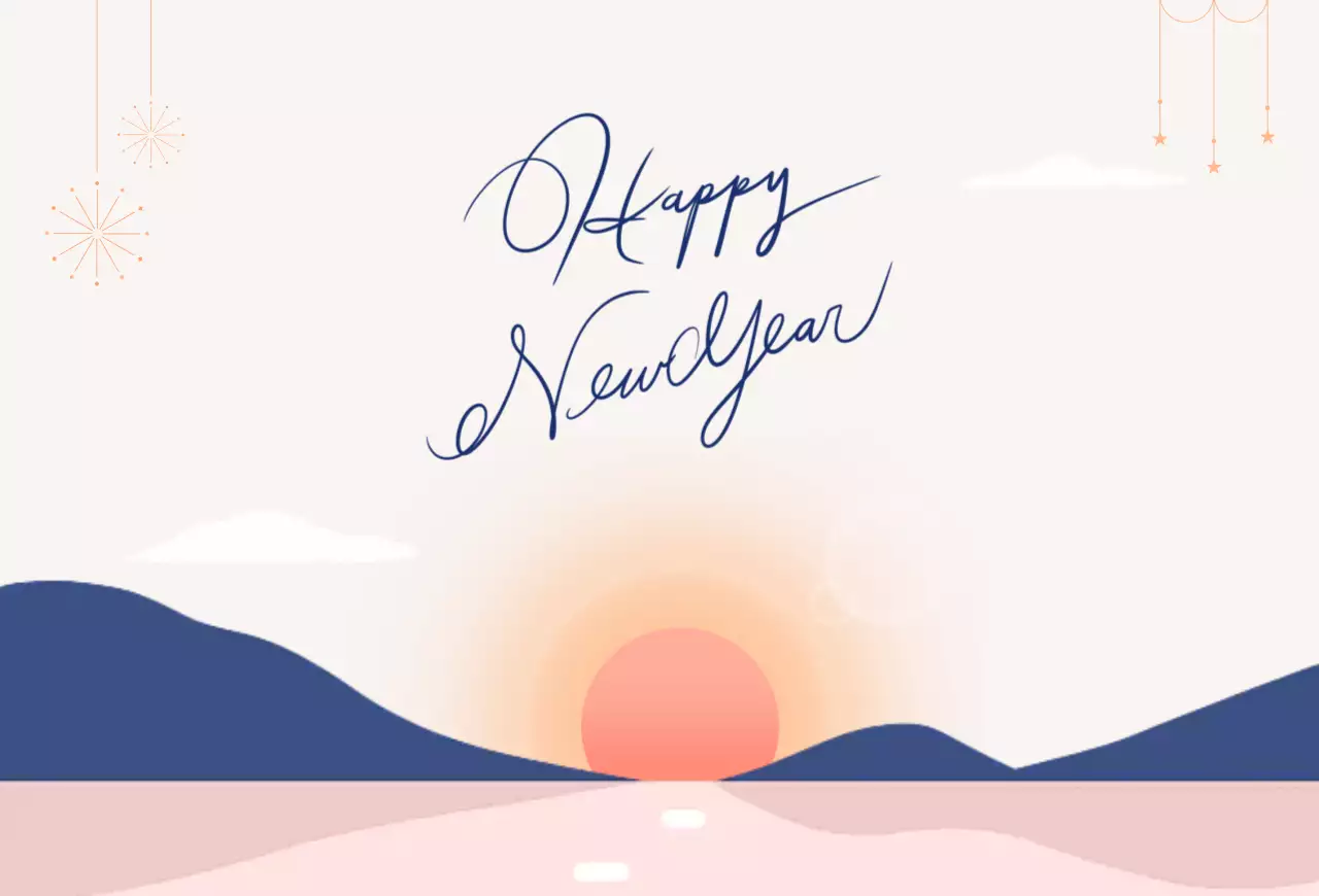 베이지 미니멀 새해 인사