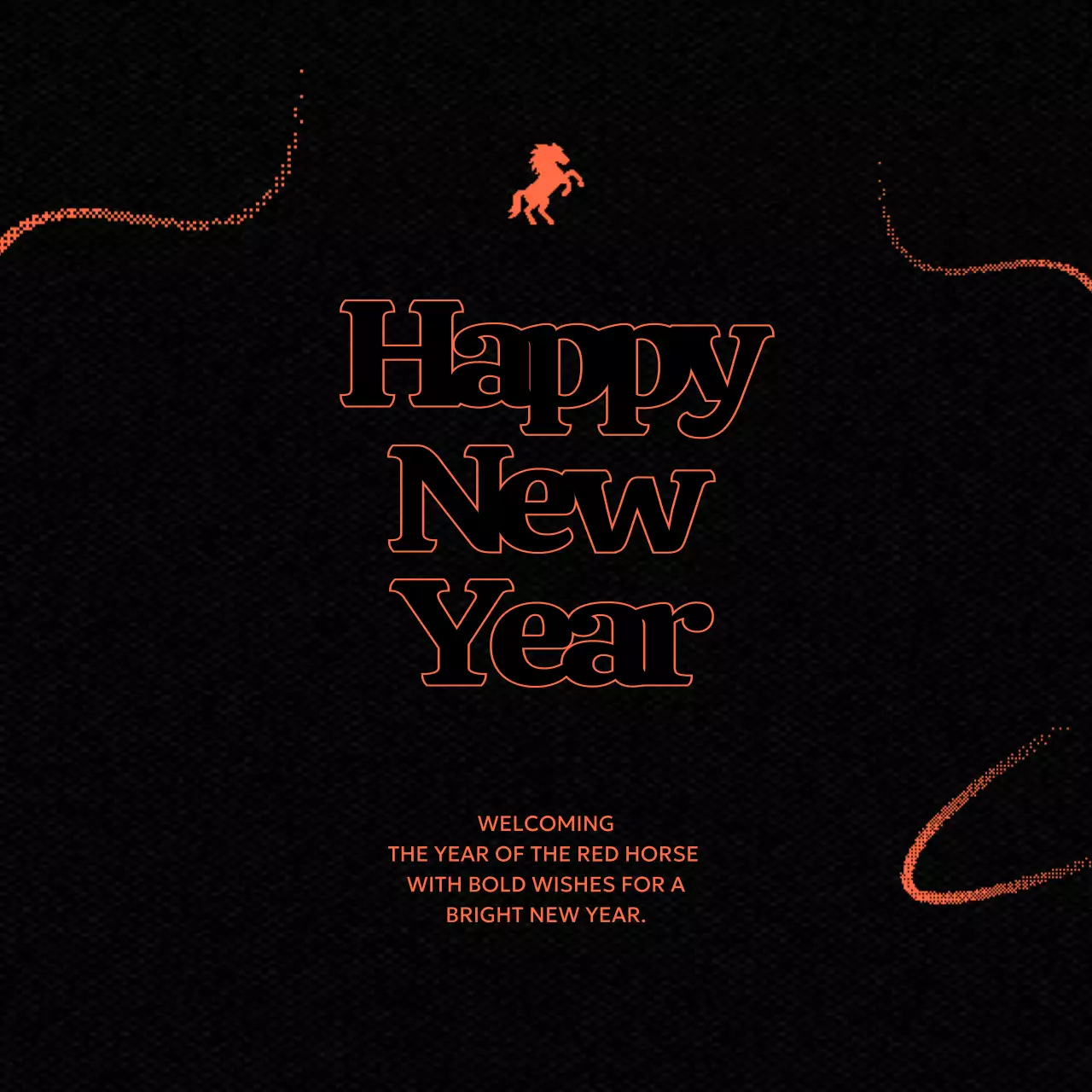 검정 심플 새해 엽서